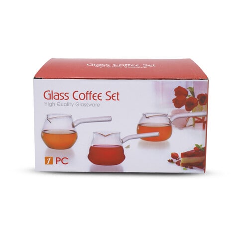 AlHoora 400Ml Heat Resistant Glass Coffee Warmer With Glass Handle