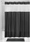 Extra Long Black Shower Curtain, Bath Curtain with Mesh Window, 180 x 200 cm