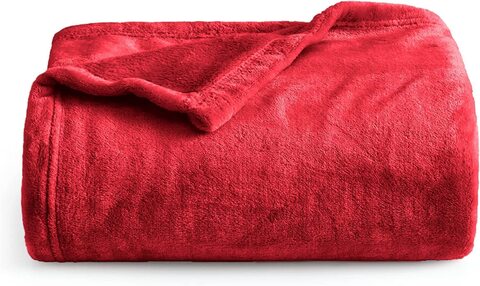 Generic Fleece Blanket For Bed - Throw Blanket Lightweight Super Soft Cozy Throw Blanket For Bed Or Sofa All Seasons (Red)