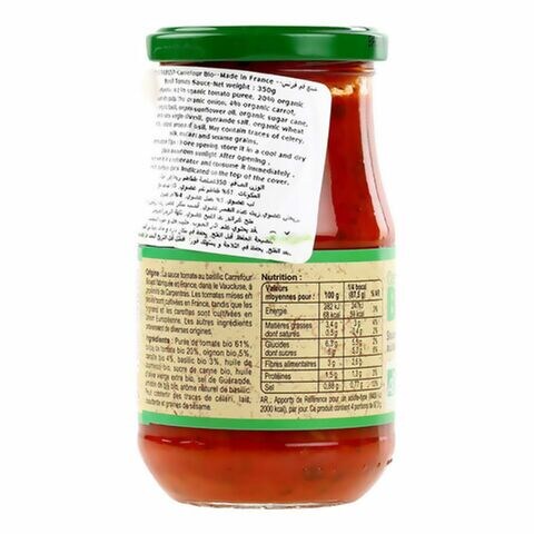 Carrefour Bio Organic Tomato Basil Sauce 350g