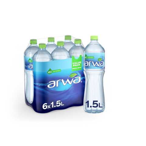 أروى ماء غير غازي للشرب بسعة 1.5 لتر، حزمة من 6.