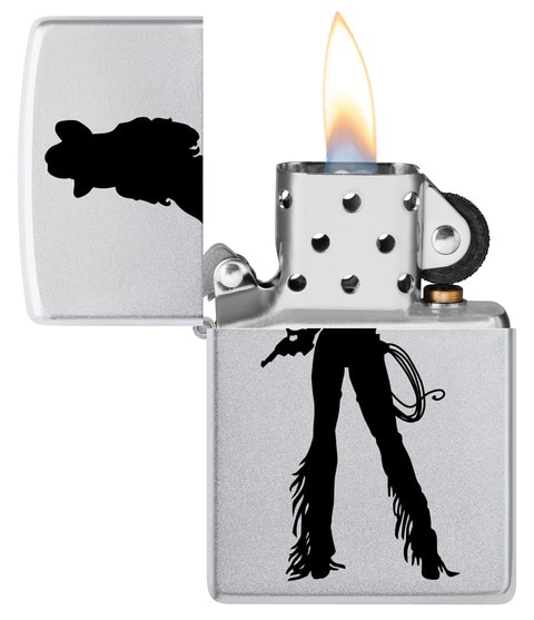 Buy Zippo CI402634 205 Silhouette Cowgirl Satin Chrome Windproof Lighter  Online - Shop Home & Garden on Carrefour UAE