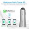 Promate Car Charger, Heavy-Duty Qualcomm Quick Charger 3.0 Dual USB Port Car Charger with Short Circuit and Over Charging Protection for Smartphones, Tablets, GPS, iPod, Robust-QC3 Silver