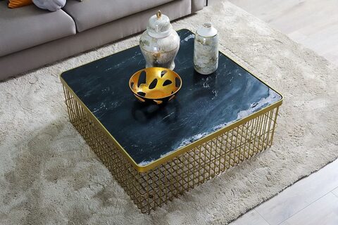 Gold and deals black coffee table