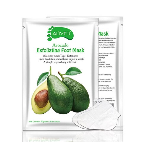 Pack Of 5 avocado Exfoliating Foot Peel Mask