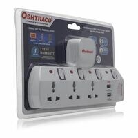 Oshtraco 3 Way Extension 2M Switch With 2.4A USB