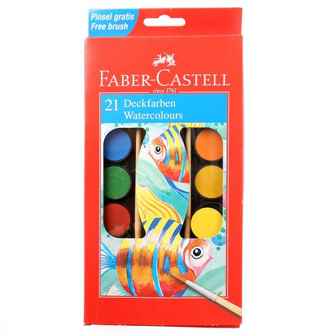 Faber-Castell 21 Colour Watercolour With 2 Brushes