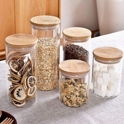 Buy Wholesale China Glass Food Storage Jars With Airtight Seal Bamboo Lids  Modern Design Kitchen Canister For Serving & Glass Storage Jar at USD 0.1