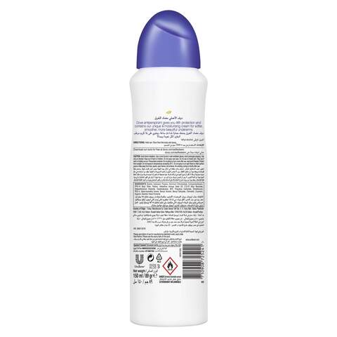 Dove Women Antiperspirant Deodorant Spray For Refreshing 48Hour Protection Original Alcohol Free 150ml