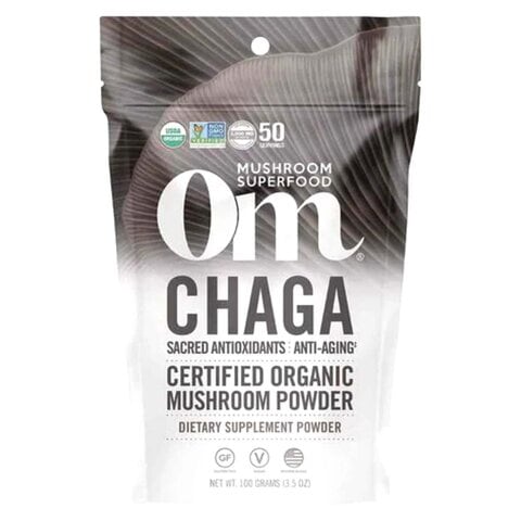 OM Chaga Organic Mushroom Powder Dietary Supplement 100g