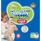 Buy Babyjoy Culotte Diapers Size 4 Large 9-14kg Mega Pack White 56 Diapers in UAE