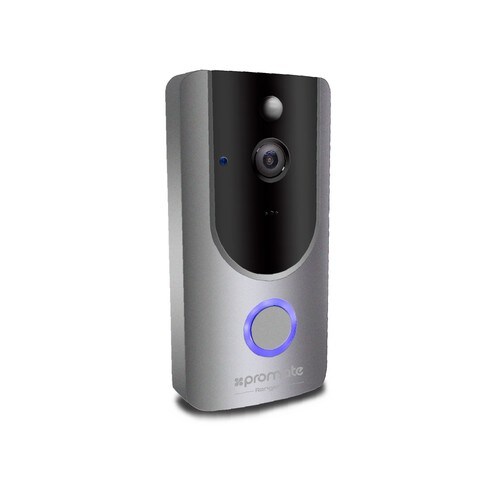 Promate Wi-Fi Video Doorbell, Wireless 166 Degree Wide Angle HD Camera with Two-Way Audio Support, Motion Detection, Night Vision, Micro SD Card Slot and Built-In Mic for Home, Office, Outdoor, Ranger-1