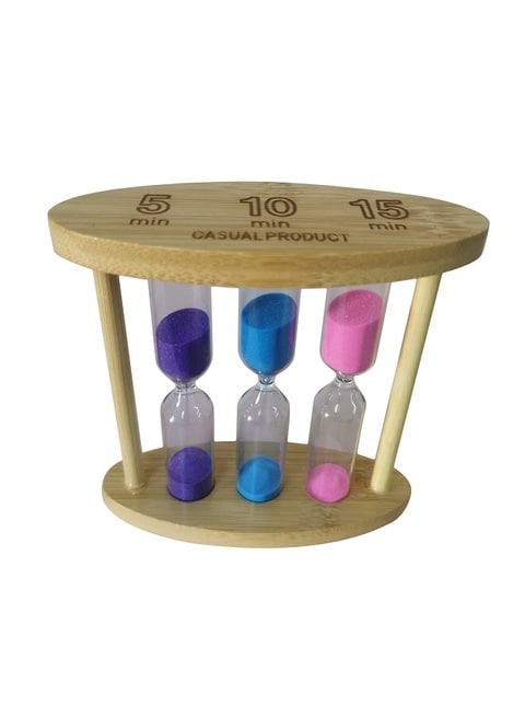 2 Minute game sand timer wooden frame w/ glass - hourglass kitchen pack 2