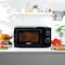 Geepas 20 L Microwave Oven, Easy Reheating, Fast Defrosting, Multiple Power Levels, Digital Display, Cooking End Signal With Timer Switch, Chrome Knobs For Durability, 1100 W, GMO1899-BL, Black