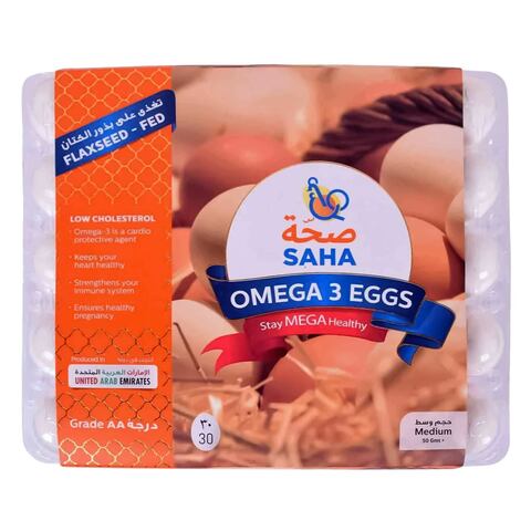Saha Omega3 Medium White/Brown Eggs 30 PCS