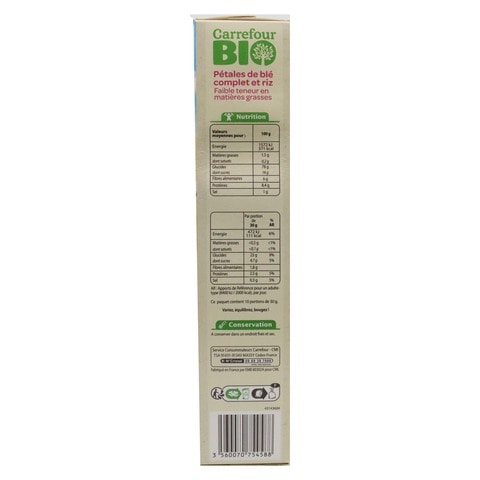 Carrefour Bio Rice And Whole Wheat Flake Cereal 300g