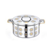 Arshia Stainless Steel Hot Pot Food Warmer Star Design Gold-Plated