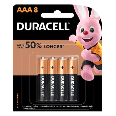 Duracell AAA Alkaline Battery 1.5V Black 8 Battery