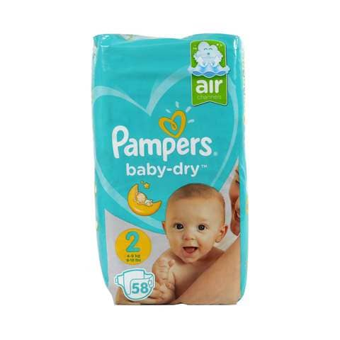 Buy Pampers Baby Dry Diapers Size 2 58 pieces Online