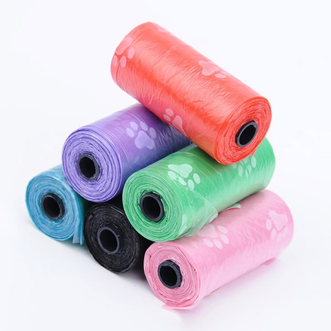 Buy Generic-Pet garbage bag 15pcs / one roll dog feces cat cleaning pick up in UAE