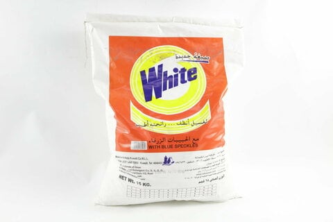 WHITE  LAUNDRY DETERGENT WITH BLUE SPECKLES 15KG
