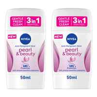 NIVEA Antiperspirant for Women Pearl &amp; Beauty Pearl Extracts Stick 50ml Pack of 2
