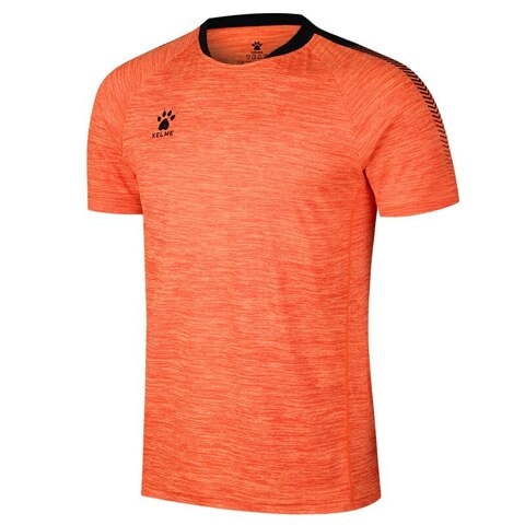 KELME Men s T shirt Soccer Basketball Running Trainning Exercise Gym Quick Dry Fitness Sportswear Breathable T Shirt Space Dye Neon Orange Black