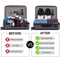 Sky-Touch 12Pcs Shoe Storage Bag, Waterproof Shoe Bag For Travel And Gym For Men And Women, Black