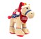 Caravaan, Cuddly Beige Christmas Camel With Bright Detailed Embroidery And Cute Santa Hat With Merry Christmas Print On Red Bandana, Size 18cm
