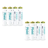DMK Power 8 Pcs Rechargeable AAA Batteries ,1100mAh High Capacity Batteries 1.4V NiMH Low Self Discharge for House hold devices, toys, remote, etc...