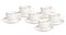 SHALLOW BONE CHINA CUPS AND SAUCERS SET, WHITE/GOLD, 90 CC, TS-90-LIN-B, 12PIECES