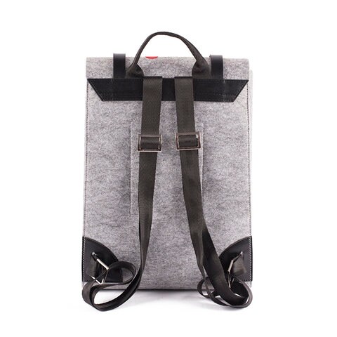 Grey felt outlet backpack