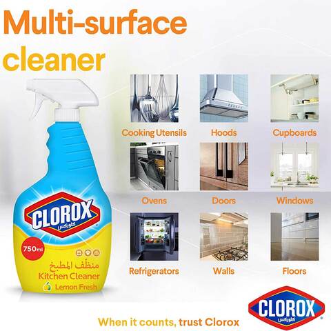 Clorox Lemon Kitchen Cleaner &amp; Disinfectant Spray 750 ml