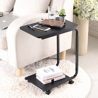 Lavish Multi Functional Mind Reader Adjustable Height Laptop Couch End, Side Table, Over Bed Desk With Shelf, Black
