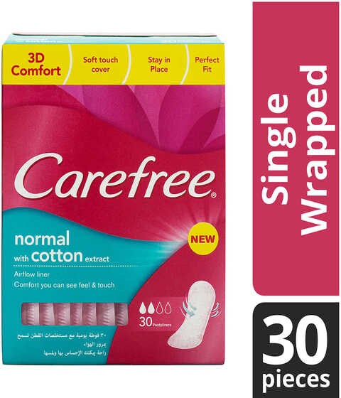 Carefree Single Wrapped Breathable With Cotton Extract 30