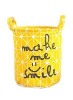 Buy Foldable Cartoon Printed Storage Laundry Basket Yellow 27x23centimeter in UAE