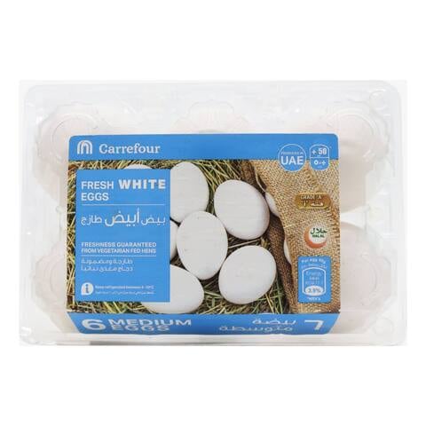Carrefour Fresh Medium White Egg 6 PCS