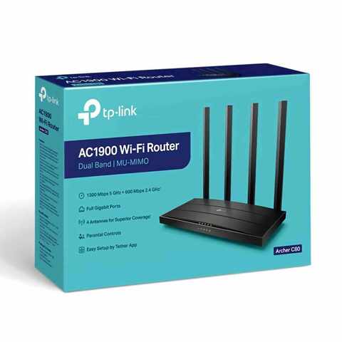 TP-Link Archer Wi-Fi Router C80 AC1900 Black