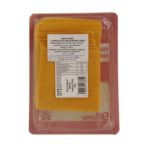 Carrefour Red Cheddar Cheese For Hamburger 200g
