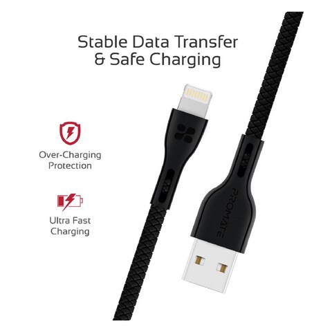 Promate Powerbeam 2A Ultra Fast Lightning Charging Cable