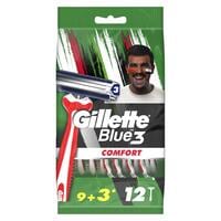 Gillette Blue 3 Comfort Sport Disposable Shaving Razor Multicolour 12 PCS
