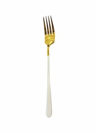 East Lady 3-Piece Stainless Steel Cutlery Set Gold/White Spoon 1x21, Fork 1x21, Knife 1x21cm