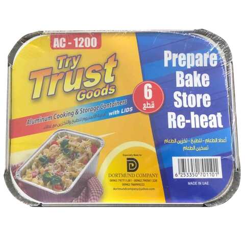 Try Trust Goods Aluminum AC-1200 Cooking And Storage Containers With Lids 6 Pieces
