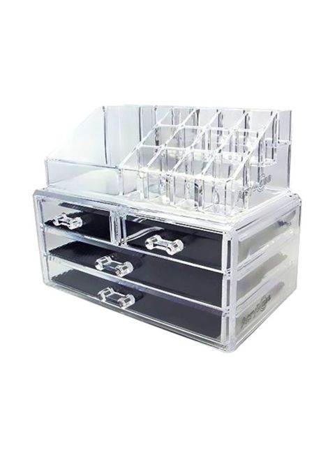 Generic 3-Drawer Cosmetic And Jewellery Storage Organizer Clear