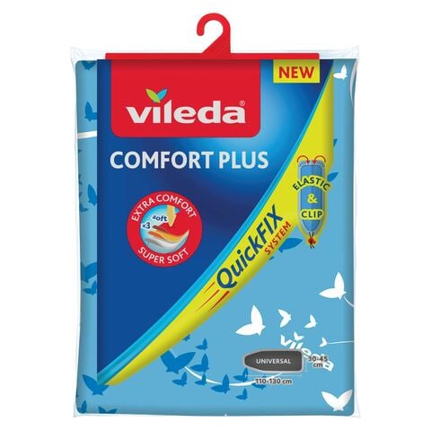 Vileda Comfort Plus Aluminium Ironing Board Cover Blue And White