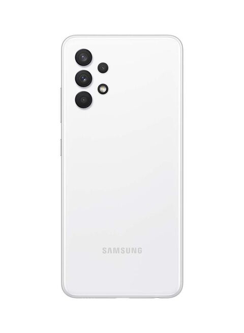 هاتف جالاكسي A32 ثنائي الشريحة بذاكرة رام سعة 6 جيجابايت وذاكرة تخزين سعة 128 جيجابايت ويدعم تقنية 4G LTE بلونٍ أبيض رائع - إصدار الشرق الأوسط
