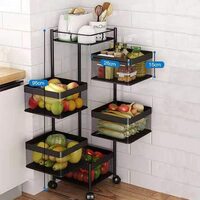 Blooming Time&nbsp;Multi-Function Home Kitchen Bathroom Storage Basket Trolley (5 Layer)