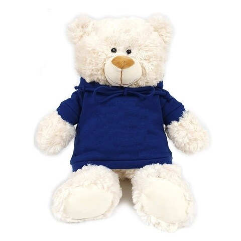 Caravaan - Soft Toy Teddy Cream with Blue Hoodie Size 38cm