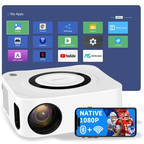 Buy Wownect Portable Android Projector, Native 1080P 4K HD