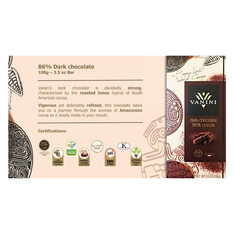 Vanini Fondente 86% Dark Chocolate 100g
